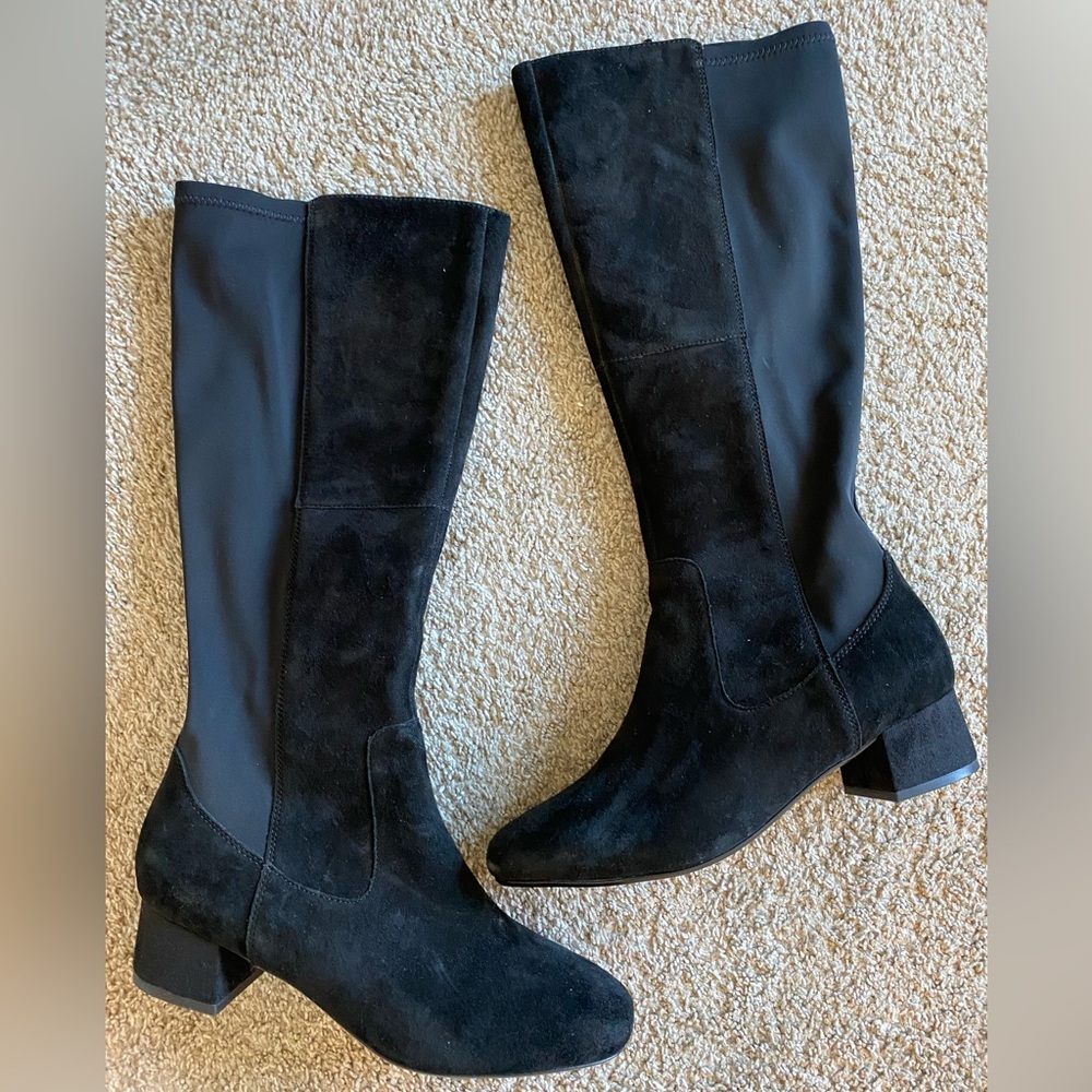 Clarks Black Suede Tall Boot